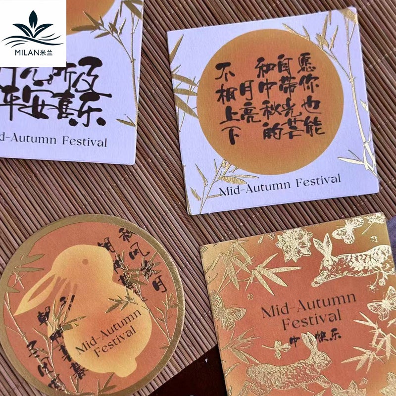 Mid-Autumn Festival New Chinese Bronzing Greeting Card Holiday Blessing Card Postcard Tag Sticker Sticker Gift Decoration - Image 4